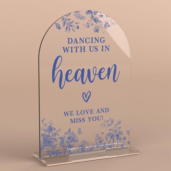 Acrylic Wedding Signs, Dusty Blue Wedding Decor, Modern Calligraphy Arch by KongMoTree