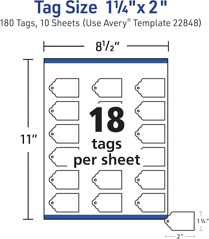 Avery Scalloped Printable Tags, Sure Feed Technology, Includes String, - Image 5