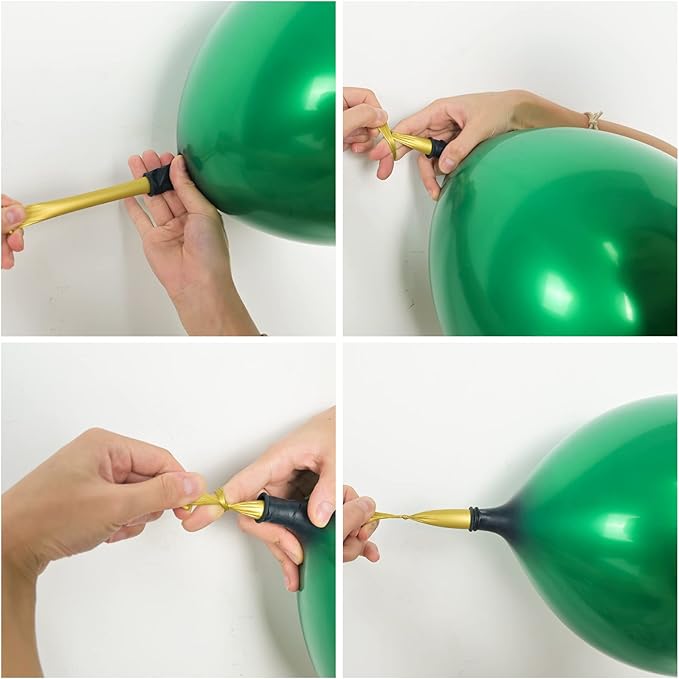 Chrome Green Balloons 12 Inch, Double Stuffed Metallic Dark Green Balloons - Image 4