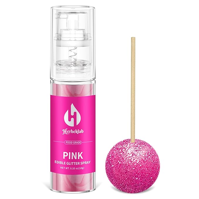 Pink Edible Glitter Spray - 10g Edible Pink Glitter by Herbeklab