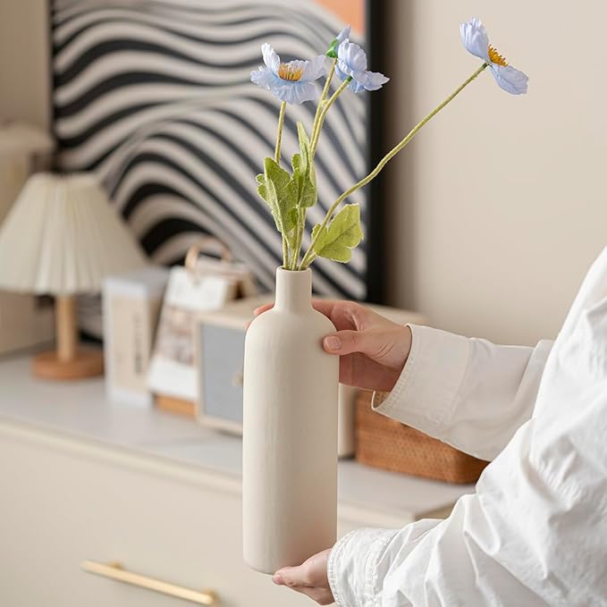 Modern Ceramic Vase Set, Neutral Colors, Decorative Vases - Image 8