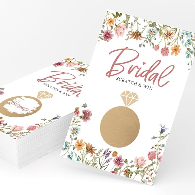 Printed Party Bridal Shower Games – Scratch Off Raffle Cards, Fun Wedding by PrintedParty