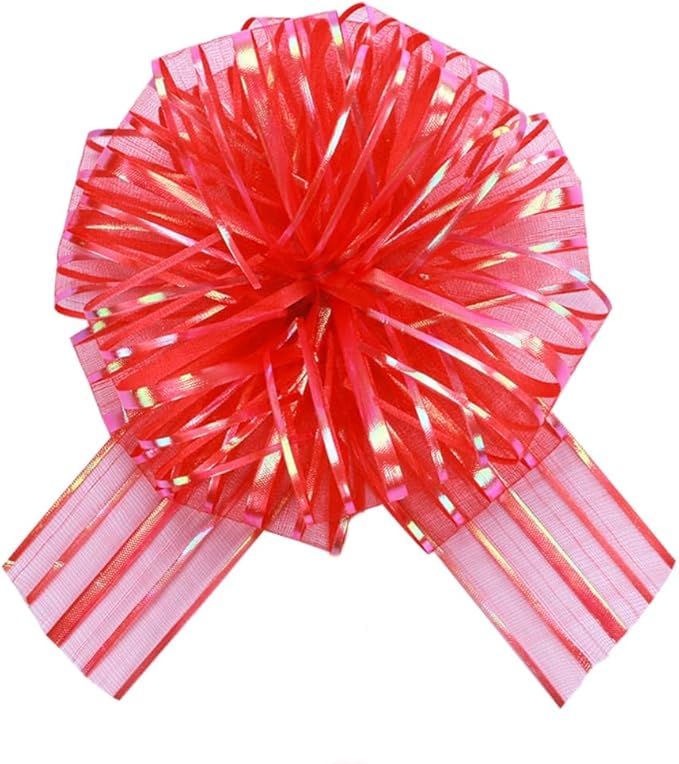 6 Pcs 6 Inch Red Organza Pull Bow – Perfect by Unknown