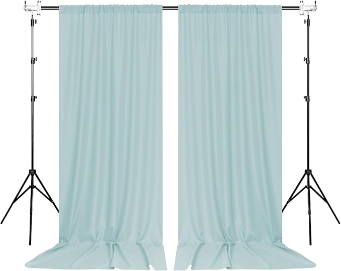 MEETSKY Light Green Backdrop Curtains 10ft x 10ft - Image 2