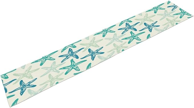 Starfish Plaid Table Flag Green Plaid and Marine Life Starfish Kitchen Table - Image 2