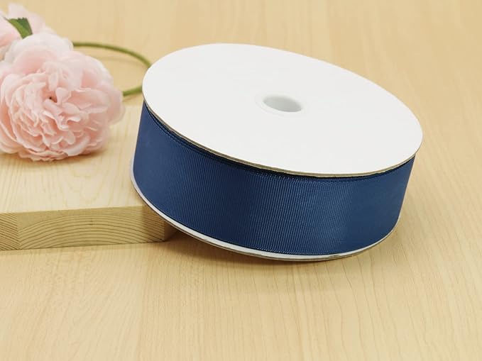 One Roll 50 Yards Soild Navy Blue Grosgrain Ribbon 1 1/2 inch Flower Bouquets - Image 3