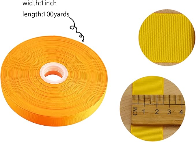 Jesep One Roll 100 Yards Soild Grosgrain Ribbon Boutique Gift Wrapping Package - Image 5