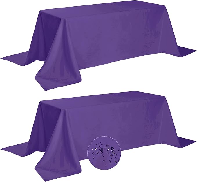 Fokitut 2 Pack Waterproof Rectangle Tablecloth, 90x132 Inch, Stain Resistant by BalsaCircle