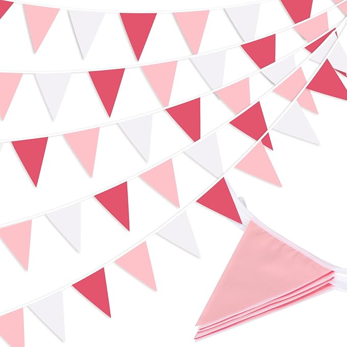Pink Pennant Banner Triangle Flag Bunting Garland by Unknown