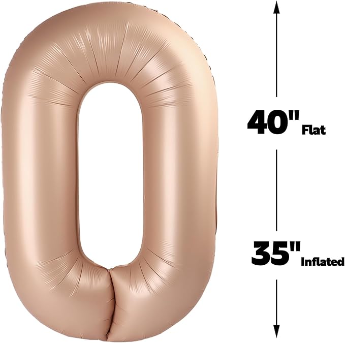 Light Brown 40 Inch 0 Number Balloons, 0 Decorations - Image 3