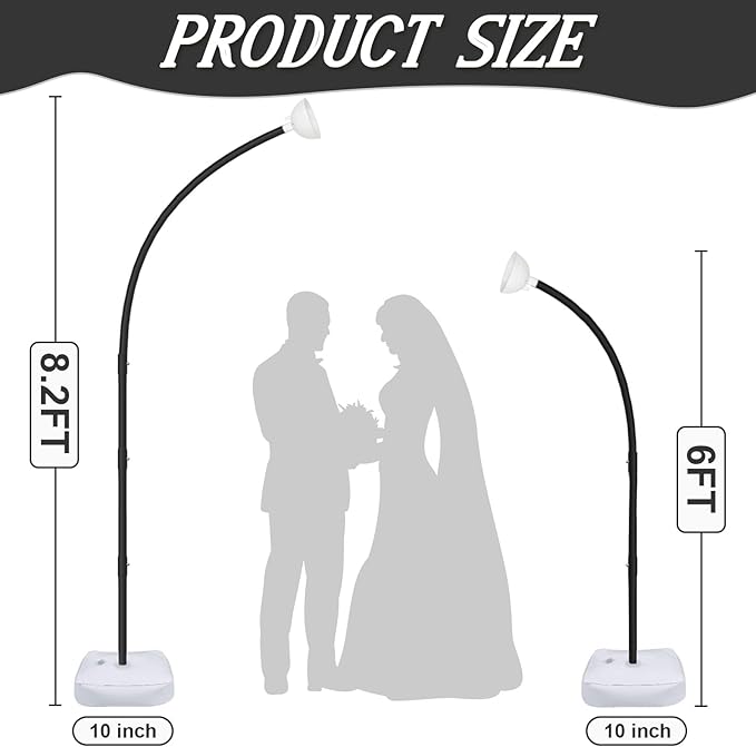 AerWo Balloon Arch Kit Stand, 8.2ft+6ft Half Arch Balloon Stand - Image 3