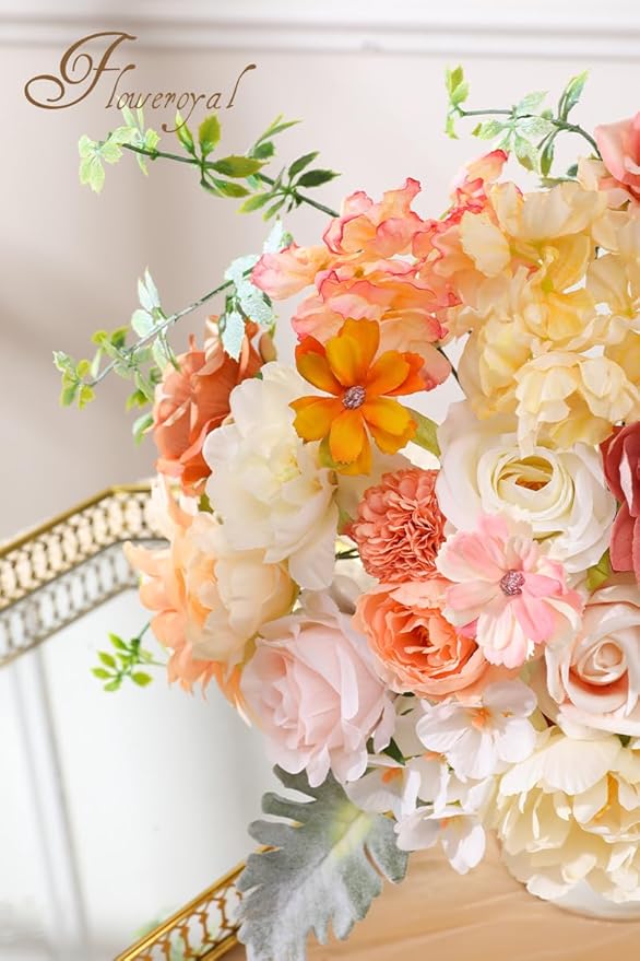 Floweroyal Artificial Flowers Combo Champagne Flowers Mix Silk Flowers Dahlia - Image 2