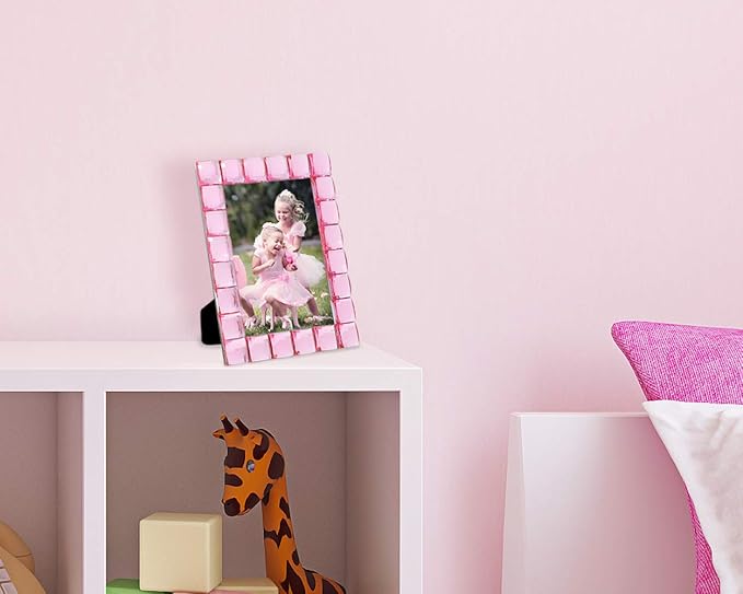 Isaac Jacobs Decorative Sparkling Light Pink Jewel Picture Frame, Photo Display - Image 6