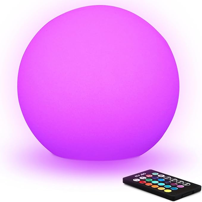 Mr.Go 10" Ultra-Fun Waterproof RGB Color-Changing LED Ball Light Orb Globe Lamp by MRGO