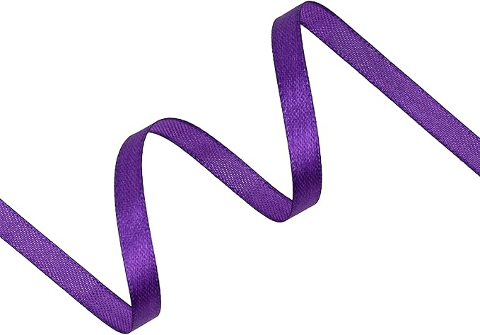 Purple Satin Ribbon 1/4 inch X Continuous 25 Yards, Single Face Polyester - Image 2