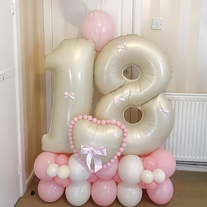 Cream 1 Balloon Number 40 Inch Cream White Number 1 Balloon Helium Mylar 1 - Image 7