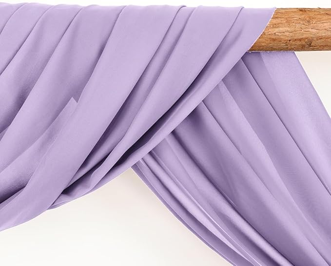 Wedding Arch Draping Fabric 2 Panels 30'' x 18FT Lilac Sheer Chiffon Arch - Image 3