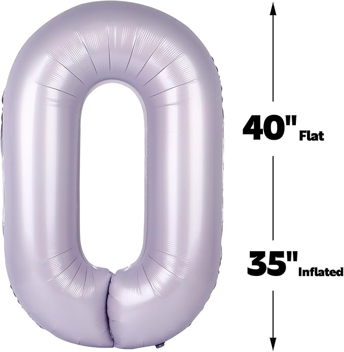 Lavender 40 Inch 0 Number Balloons, 0 Decorations - Image 3
