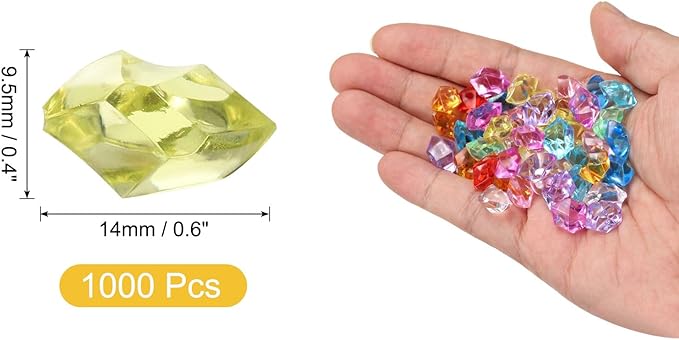 uxcell 1000pcs Fake Ice Rocks, Dazzling Clear Resin Crushed Ice Sparkling Fake - Image 2