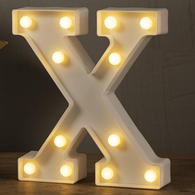 HXWEIYE Light Up Letters X, LED Marquee Sign 26 Alphabet and 10 Number Big by LightUpYourHomewHXWEIYE