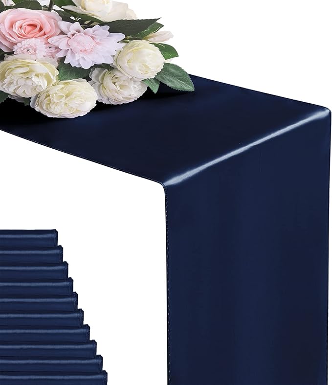 12Pack Table Runner 12 x 108 Inches Satin Silk Table Runner by flohar