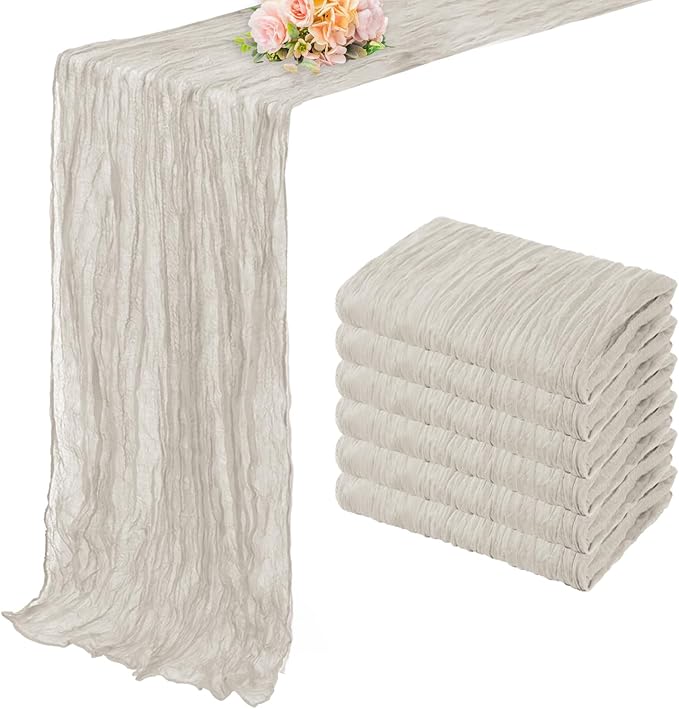 6 Pack Rose Brown Cheesecloth Table Runner 10FT Rustic Gauze Fabric Cheese by FoliafeelHome