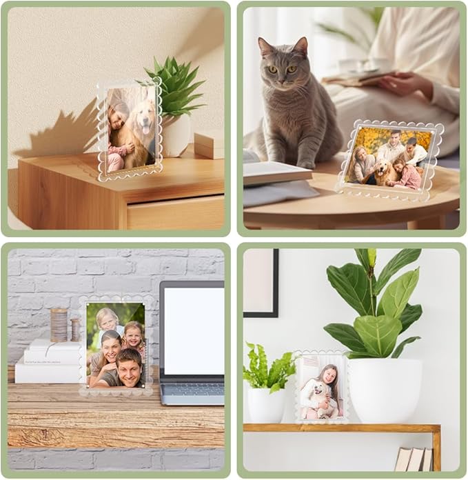 3 PCS 5x7 Inch Acrylic Picture Frames, Double Sided Transparent Magnetic Photo - Image 6