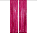 Fuchsia Sequin Curtains 2FTx8FT 2 Sequin Backdrop Curtains Panels Sparkly by HMQIANG