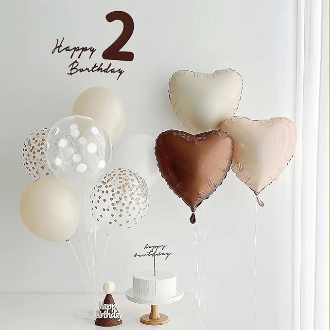 10pc Cream White Heart Balloons - Image 5