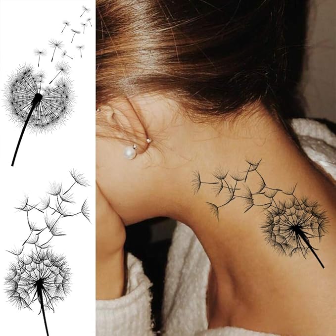 13 Sheets Beautiful Dandelion Temporary Tattoos - Image 3