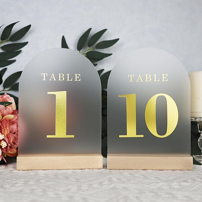 Wedding Table Numbers 1-10, Acrylic Arch Signs - Image 2