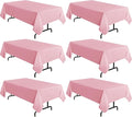 sancua 6 Pack Pink Tablecloth 60 x 102 Inch, Rectangle Table Cloth by sancua