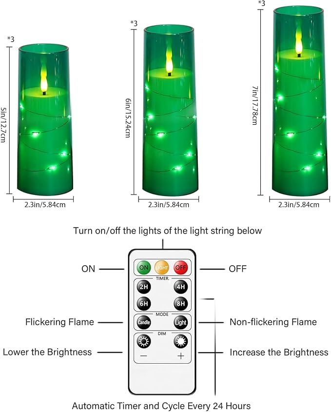 Flameless LED Candles with Timer 9 Pc Flickering Flameless Candles - Image 4