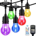 105FT Solar Outdoor String Lights, 32 Shatterproof E26 Edison LED Bulbs by IPStank