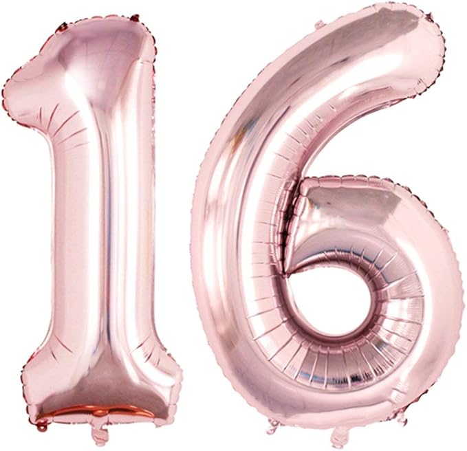 GOER Number 16 Balloons for 16th Birthday Sweet 16 Party Decorations, 42 Inch by GOER