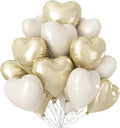 Champagne Gold Cream Heart Balloons by Sowide