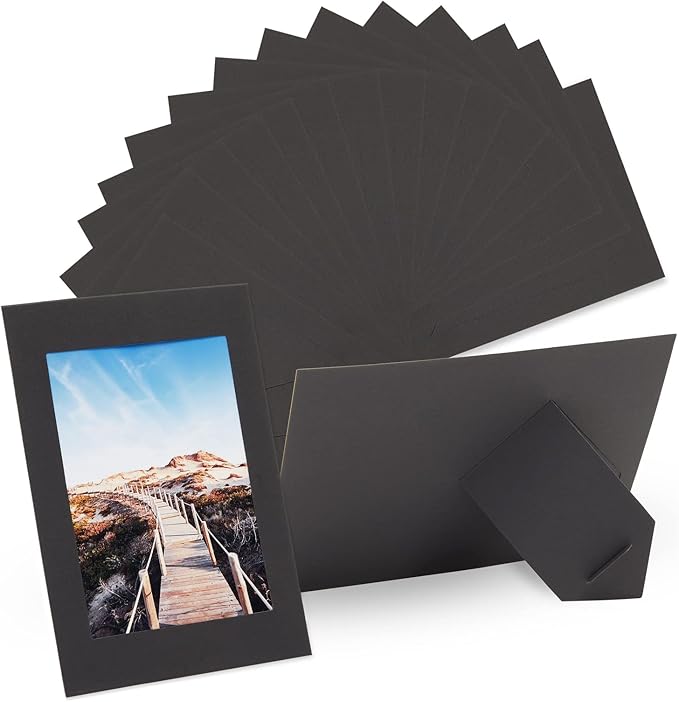 Juvale 4x6 Black Cardboard Photo Frames Bulk -Tabletop Easel Back by Juvale