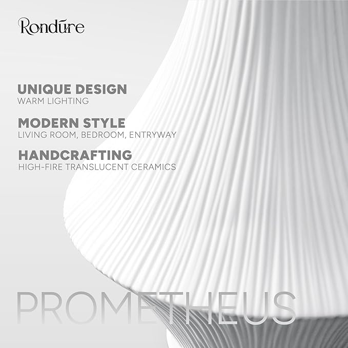 RONDURE 12.3" Modern Ceramic Table Lamp, Modern Bedside Lamps - Image 6