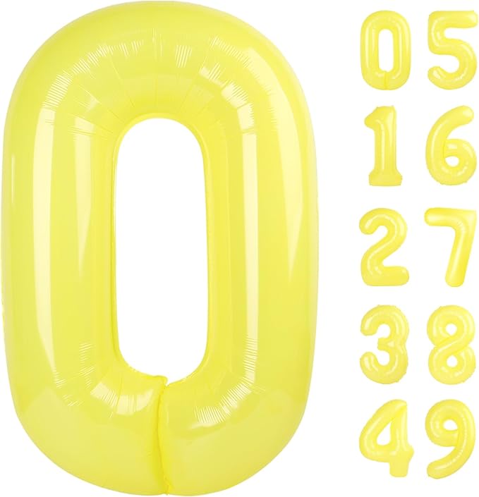Macaron Yellow Number Balloon 0 by Upgesy