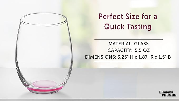 DISCOUNT PROMOS Stemless Wine Glasses by ARC 5.5 oz. Set of 12, Bulk Pack - Image 4