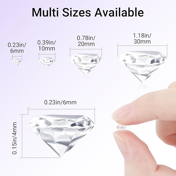 SUREAM 4500PCS Clear Ice Rocks for Vase Filler, 6mm/0.24Inch Acrylic Diamonds - Image 2
