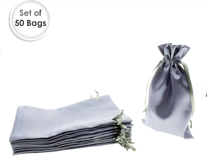 Silver Satin Gift Bags - Image 7