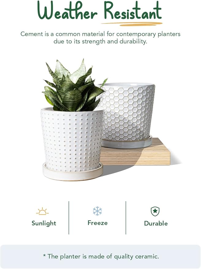 LE TAUCI Ceramic Plant Pots, 5.4 Inch Pots - Image 4