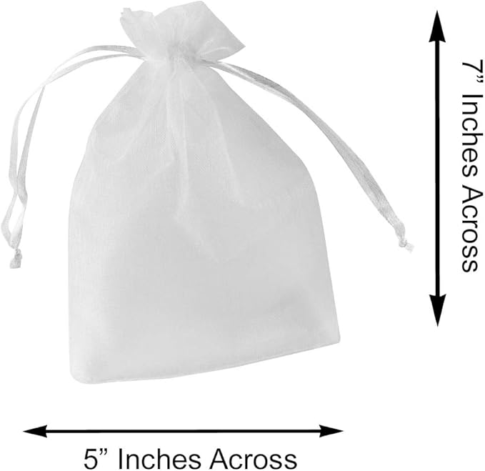 Super Z Outlet 100 Pack 5x7 Inch Mini Sheer Drawstring Organza Transparent Bags - Image 5