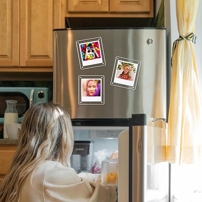 Acrylic Magnetic Refrigerator Picture Frames, 4.2"*3.46" Magnetic Fridge Clear - Image 3