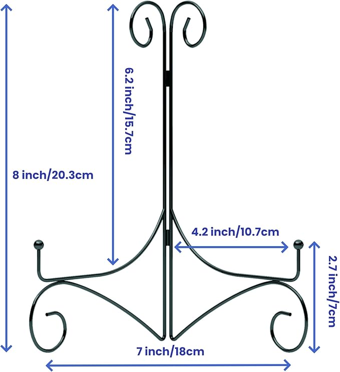 Plate Display Stands with Hinged Folding Design, 8 Inch Picture Frame Stand - Image 3