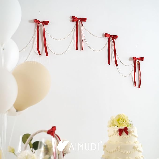 AIMUDI Red Bow 5 × 10" Satin Bow - Image 9