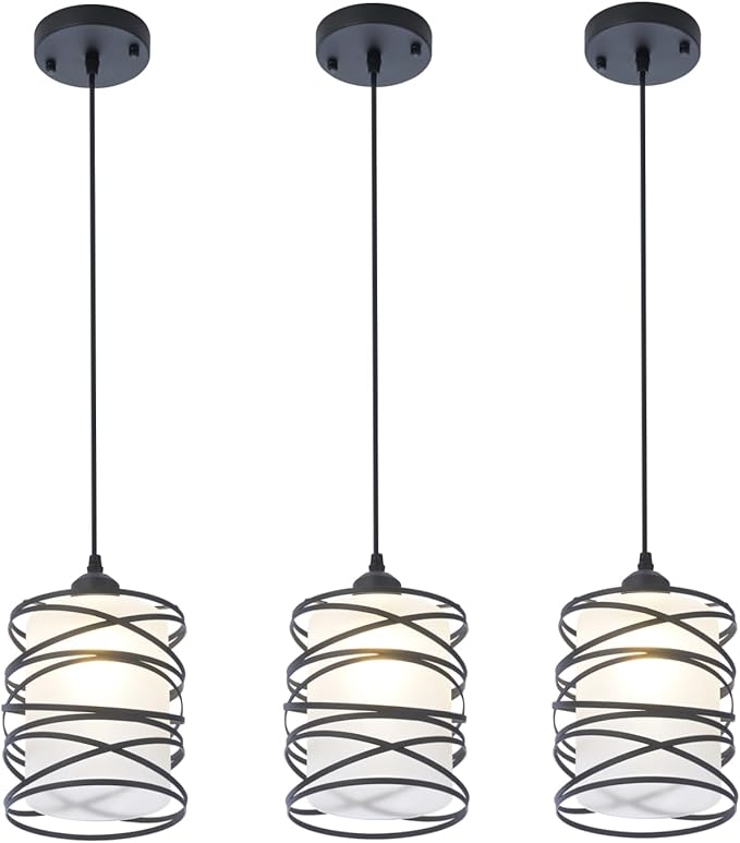 3-Pack Modern Mini Pendant Light Fixture Kitchen Island Pendant Lighting by FISGONI