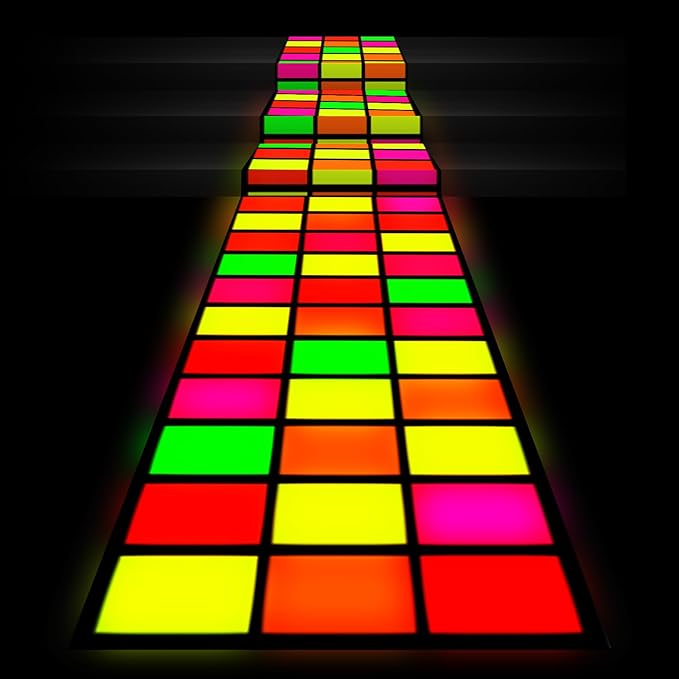 Haull 236 x 39 Inch Neon Light up Dance Floor Glow in The Dark Floor Runner by Kedauud