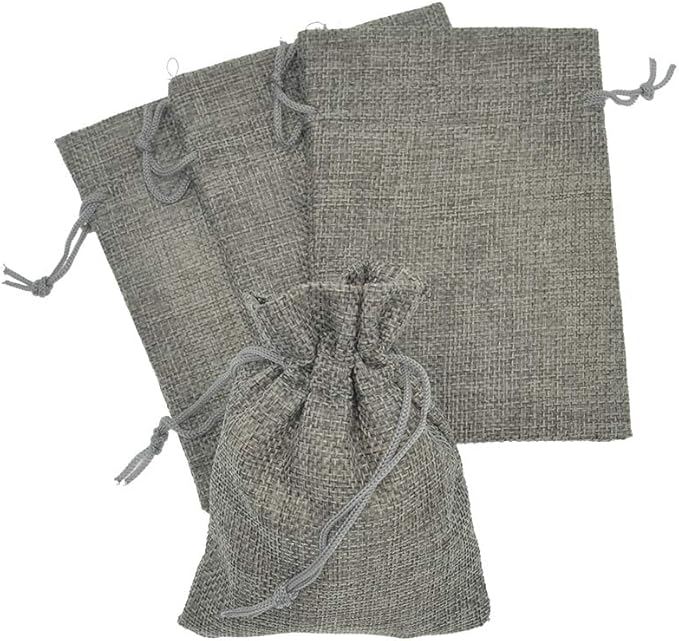 20pcs Burlap Bags 5x7 Inch, Linen Drawstring Gift Bags, Wedding Party Christmas - Image 3